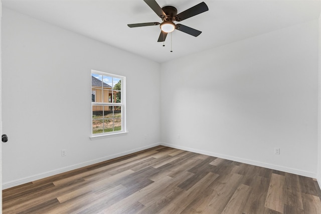 1612 Cheyenne Trl, Granbury, TX 76048 - unfurnished room featuring wood finished floors, a ceiling fan, and baseboards