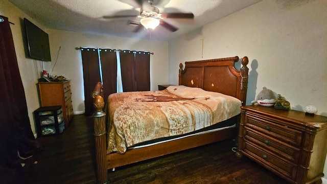 2404 Handley Dr, Fort Worth, TX 76112 - bedroom with dark wood-type flooring and ceiling fan