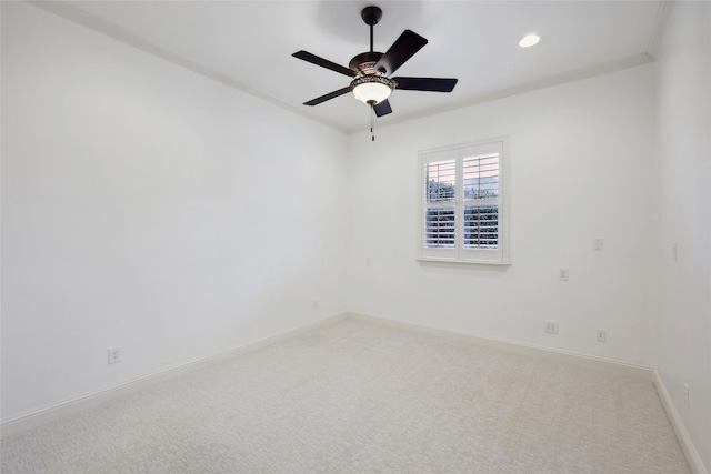 3316 Fairway Dr, Denton, TX 76226 - spare room featuring carpet flooring, baseboards, a ceiling fan, and recessed lighting