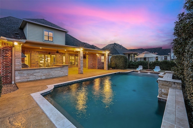 3316 Fairway Dr, Denton, TX 76226 - view of swimming pool featuring a patio and ceiling fan
