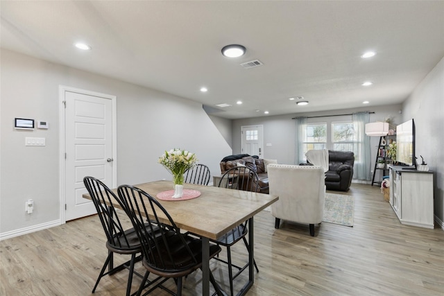 5816 Grayson St, Fort Worth, TX 76119 - dining space featuring recessed lighting, light wood-type flooring, and baseboards