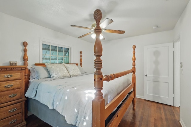 7348 Pensacola Ave, Fort Worth, TX 76116 - bedroom with dark wood-type flooring, baseboards, and a ceiling fan