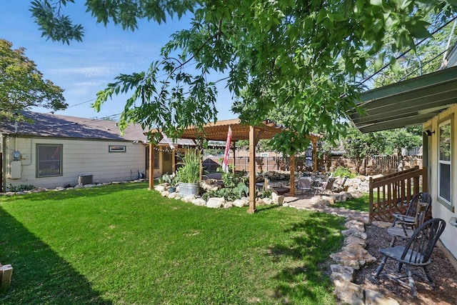 7348 Pensacola Ave, Fort Worth, TX 76116 - view of yard with central air condition unit and a pergola