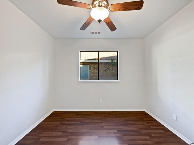 6400 Hawthorn Dr, Denton, TX 76208 - empty room with wood finished floors, baseboards, and ceiling fan