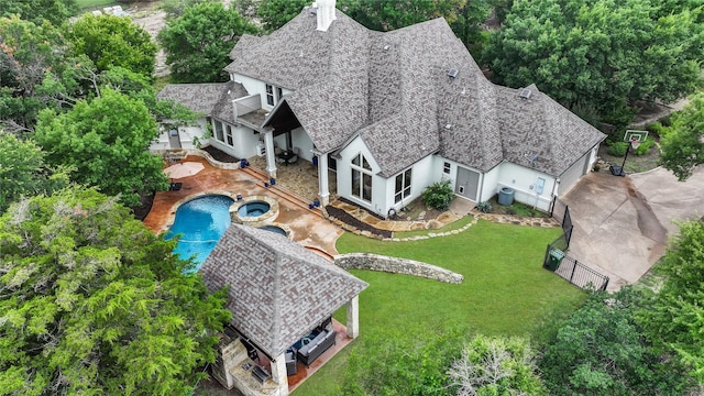 124 Oakvista Dr, Aledo, TX 76008 - view from above of property featuring a pool