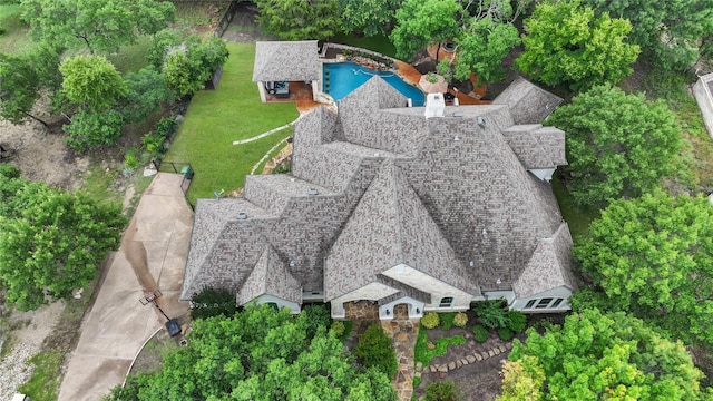 124 Oakvista Dr, Aledo, TX 76008 - view from above of property with a pool area