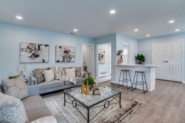 2335 San Paula Ave, Dallas, TX 75228 - living area featuring recessed lighting, light wood-style floors, and baseboards