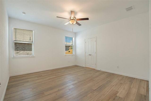 2560 Eden Creek Dr, Fort Worth, TX 76179 - spare room featuring ceiling fan, light wood finished floors, and baseboards