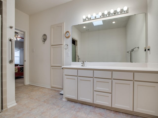 503 Hillcrest Ln, Krum, TX 76249 - full bath with ensuite bath, tile patterned flooring, and vanity