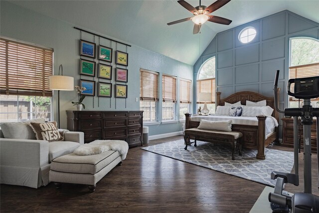 1217 Waterford Way, Allen, TX 75013 - bedroom with vaulted ceiling, wood finished floors, multiple windows, and baseboards