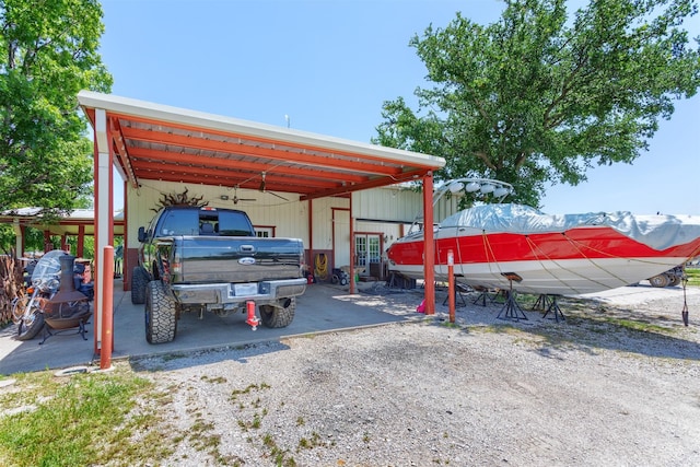 5295 Ganzer Rd W, Krum, TX 76249 - view of car parking with french doors and a carport