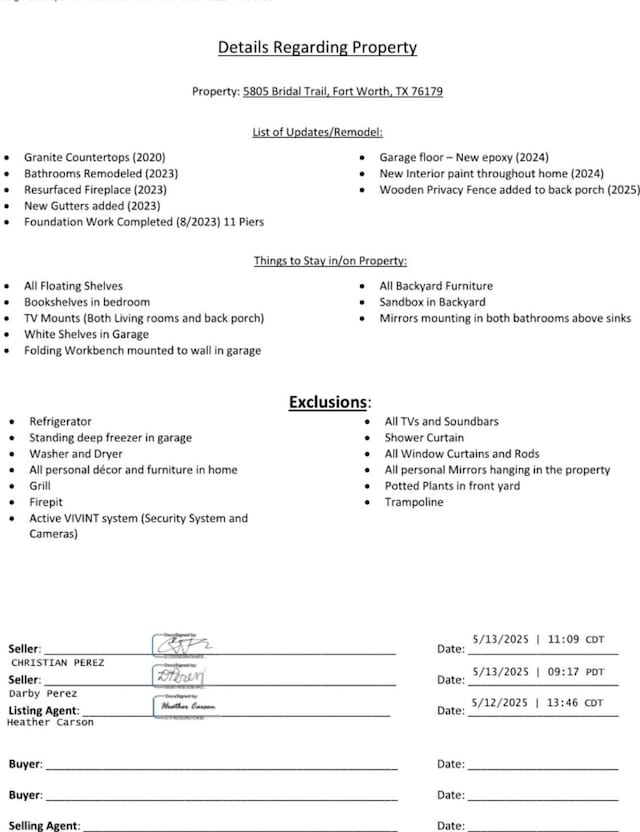 5805 Bridal Trl, Fort Worth, TX 76179 - view of miscellaneous document