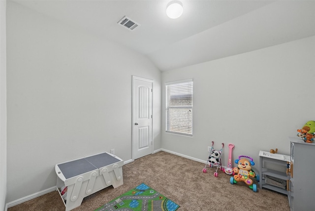 737 Walls Blvd, Crowley, TX 76036 - game room with carpet floors, vaulted ceiling, and baseboards