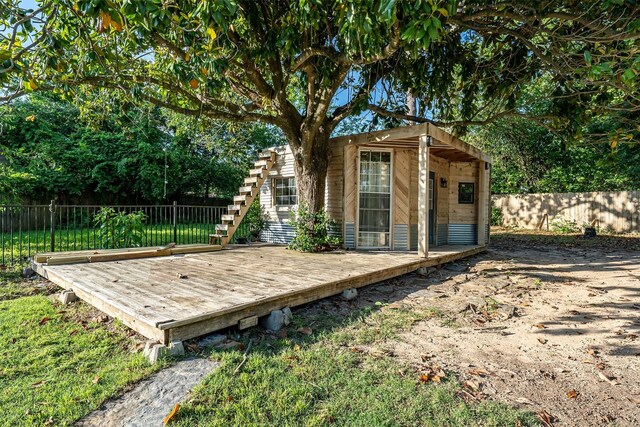 3020 Meadowlark, Tyler, TX 75701 - view of outbuilding with a fenced backyard and an outdoor structure