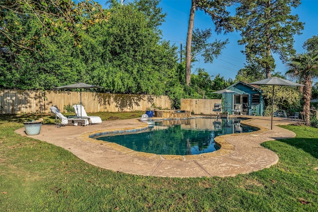 3020 Meadowlark, Tyler, TX 75701 - view of swimming pool with a patio area and an outbuilding