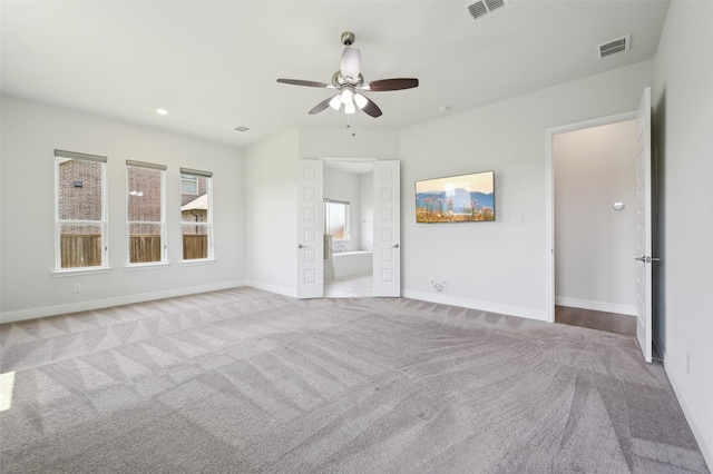 6322 Farndon Dr, Celina, TX 76227 - unfurnished bedroom with carpet, ensuite bathroom, recessed lighting, and ceiling fan