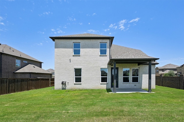 6322 Farndon Dr, Celina, TX 76227 - rear view of property with brick siding, a patio area, a fenced backyard, and a shingled roof
