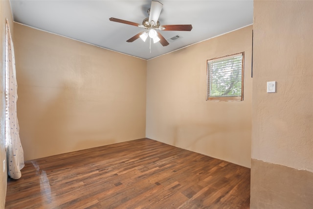 442 W Mccart St, Krum, TX 76249 - empty room featuring wood finished floors and ceiling fan