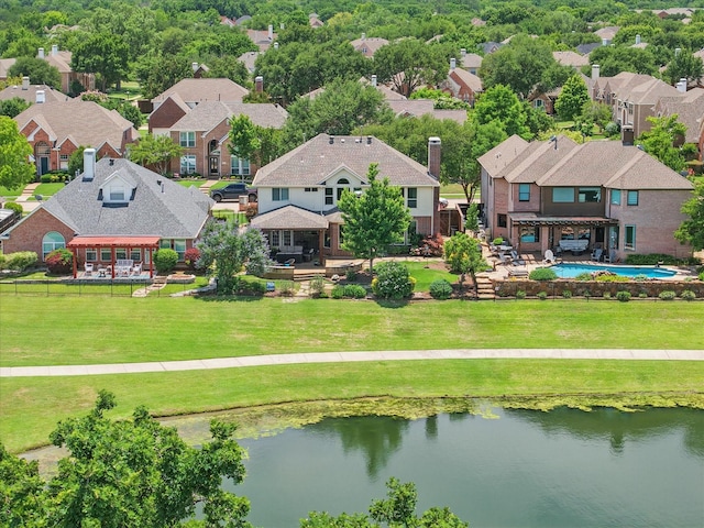 528 Layton Dr, Coppell, TX 75019 - aerial perspective of suburban area with a nearby body of water and a pool