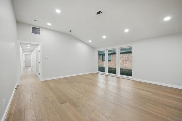 6407 Laurel Valley Rd, Dallas, TX 75248 - spare room with recessed lighting, light wood finished floors, lofted ceiling, and baseboards