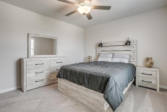2148 Bellatrix Dr, Haslet, TX 76052 - bedroom featuring light carpet, baseboards, and ceiling fan