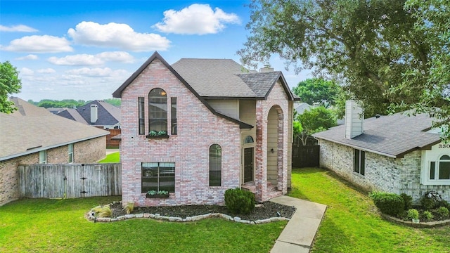 3211 Ruidoso Ln, Mckinney, TX 75070 - view of front of property featuring brick siding, a chimney, and a shingled roof