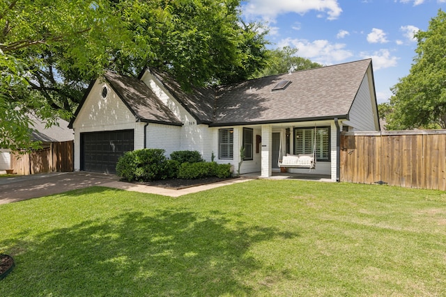 569 Dove Creek Cir, Grapevine, TX 76051 - view of front of property with a garage, driveway, roof with shingles, covered porch, and brick siding