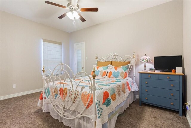 128 Creek Rdg, Waco, TX 76708 - bedroom featuring carpet floors, baseboards, and a ceiling fan