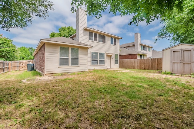 4617 Barnhill Ln, Fort Worth, TX 76135 - back of house featuring central AC unit and a chimney