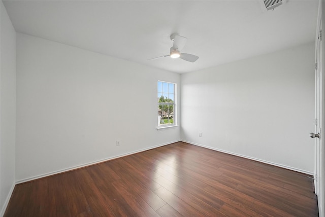 2668 Silver Hill Dr, Fort Worth, TX 76131 - unfurnished room with a ceiling fan, dark wood finished floors, and baseboards