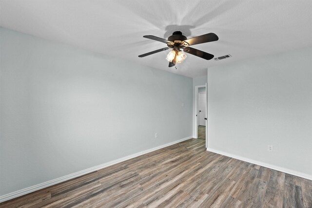 4306 Frog Dr, Killeen, TX 76542 - empty room featuring wood finished floors, baseboards, and ceiling fan
