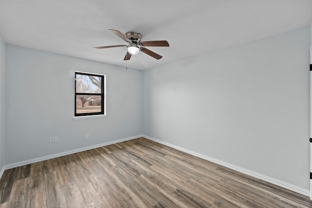 4306 Frog Dr, Killeen, TX 76542 - unfurnished room with ceiling fan, wood finished floors, and baseboards