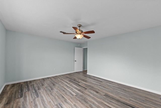 4306 Frog Dr, Killeen, TX 76542 - empty room featuring wood finished floors, baseboards, and a ceiling fan