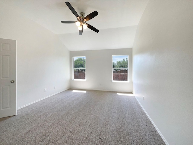 603 Jamie Ln, Mansfield, TX 76063 - spare room with lofted ceiling, a ceiling fan, carpet, and baseboards