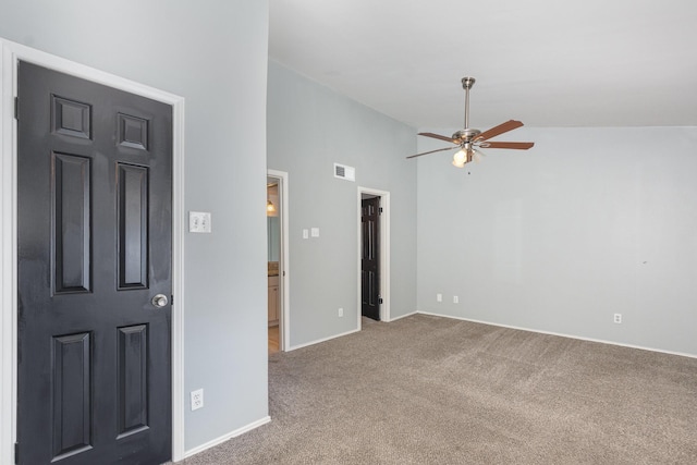 8750 Park Ln Unit 151, Dallas, TX 75231 - carpeted spare room with ceiling fan, baseboards, and high vaulted ceiling