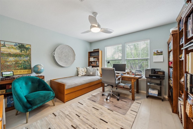 7904 Briar Brook Ct, Dallas, TX 75218 - office space featuring light wood-style flooring and ceiling fan