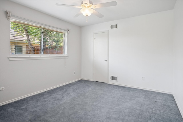 1706 Morningstar Trl, Richardson, TX 75081 - spare room featuring a ceiling fan, carpet, and baseboards