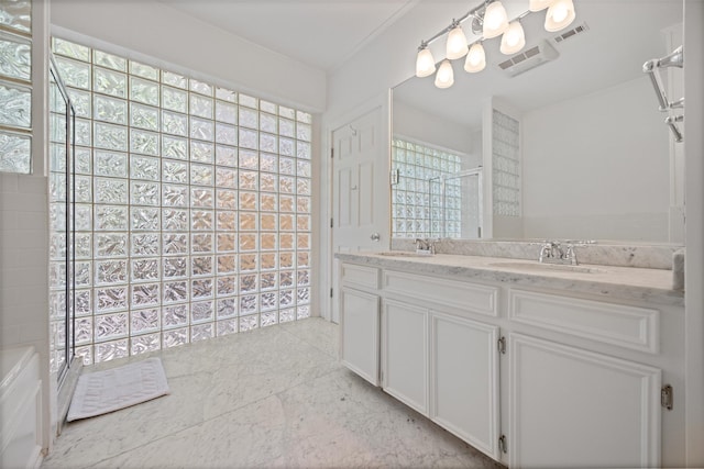 1143 N Winnetka Ave, Dallas, TX 75208 - full bath with a shower stall and double vanity