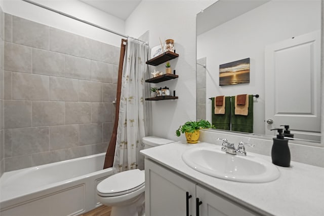 832 Garner Dr, Fate, TX 75087 - full bath featuring toilet, vanity, and shower / bathtub combination with curtain
