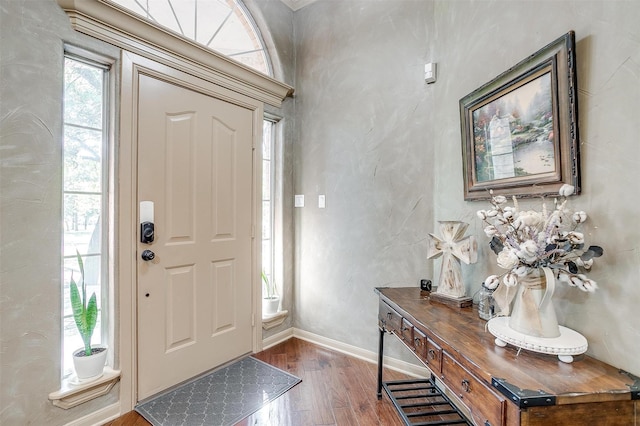 1201 W Buffalo Trl, Joshua, TX 76058 - foyer entrance featuring dark wood-style flooring and baseboards
