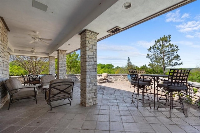 201 Jenkins Rdg, Aledo, TX 76008 - view of patio featuring outdoor dining area and ceiling fan