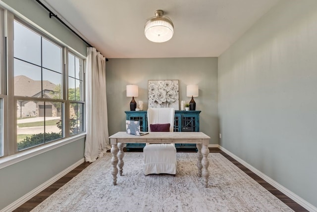 3594 Dover Dr, Mckinney, TX 75069 - office area with dark wood finished floors and baseboards