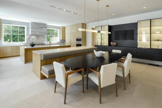 3906 Shenandoah St, Highland Park, TX 75205 - dining space featuring recessed lighting and light tile patterned floors