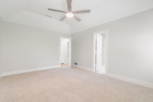 7300 Frances Ct, North Richland Hills, TX 76182 - unfurnished room with light colored carpet, lofted ceiling, a ceiling fan, and baseboards