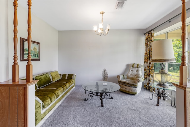 303 Luby Dr, Tom Bean, TX 75489 - carpeted living room with a chandelier
