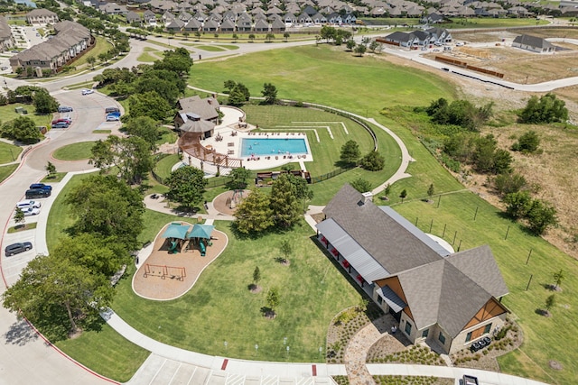 1654 Castleford Dr, Forney, TX 75126 - aerial view of property's location with nearby suburban area and a pool