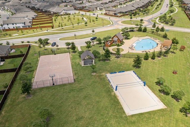 1654 Castleford Dr, Forney, TX 75126 - aerial perspective of suburban area with a pool