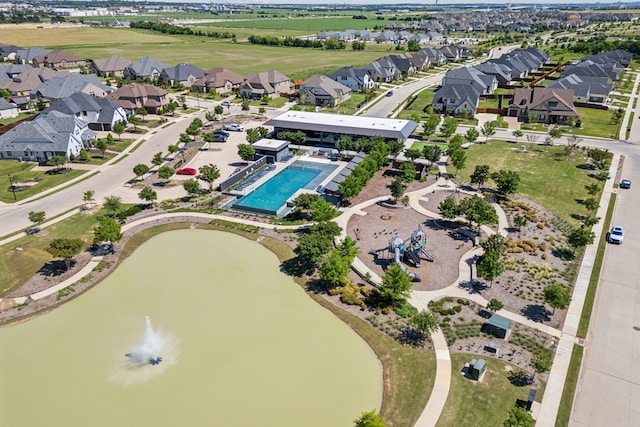 1421 Maplewood Dr, Prosper, TX 75078 - aerial view of residential area featuring a pool area and a large body of water