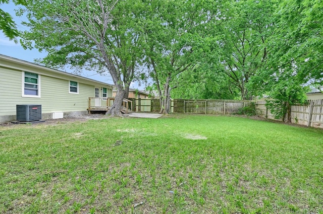 2519 N Hickory St, Sherman, TX 75092 - view of yard featuring cooling unit and a wooden deck