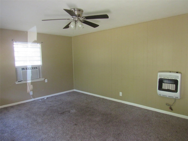 344 Castle Dr, Pottsboro, TX 75076 - carpeted spare room with heating unit, a ceiling fan, and cooling unit
